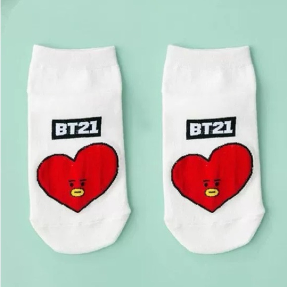 White and Red Character Socks